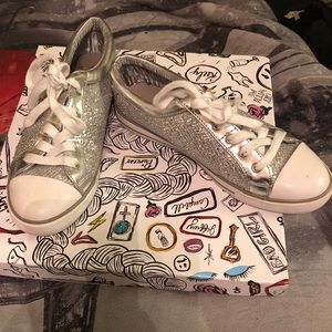 Guess silver glitter sneakers
